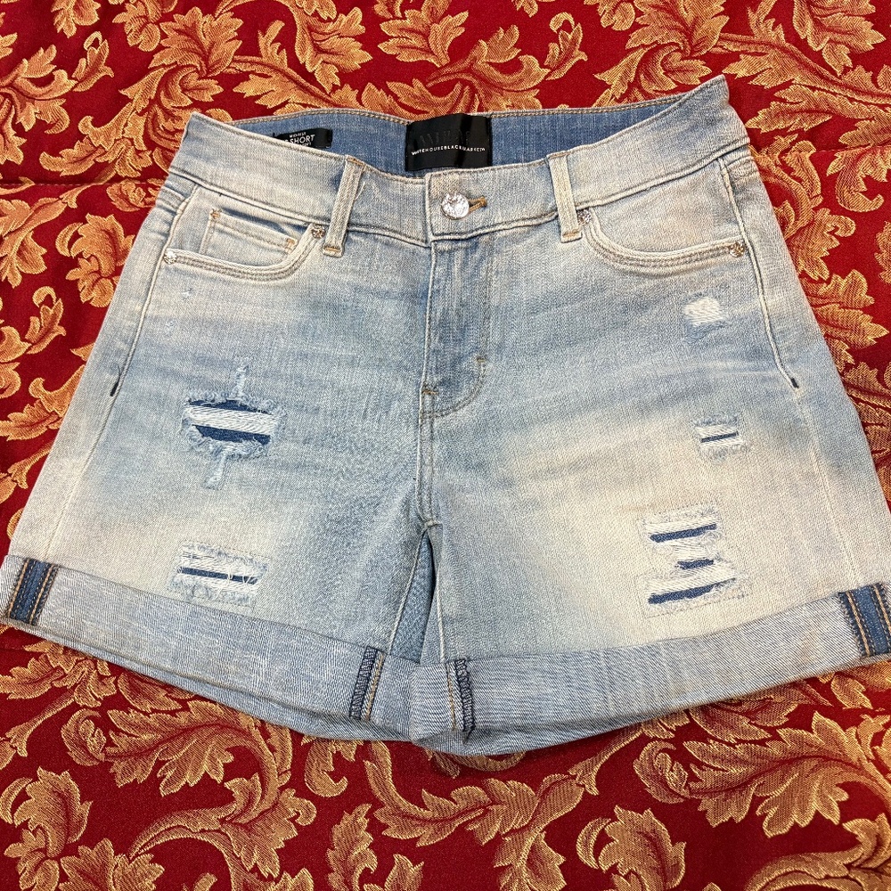 White House Black Market Mid-Rise Everday Soft Denim Shorts  5" Inseam Women's 0